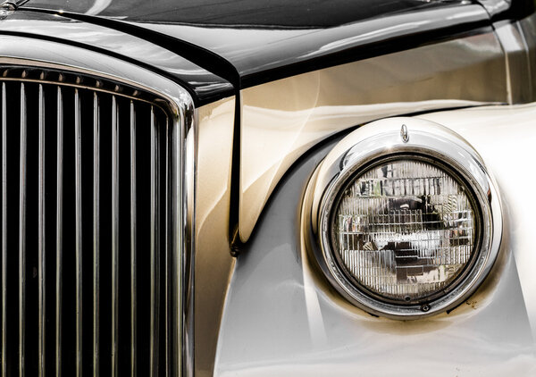 Shiny Antic Limousine Closeup of the Front