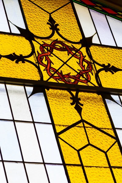Detalles de vidrieras dentro de una iglesia —  Fotos de Stock