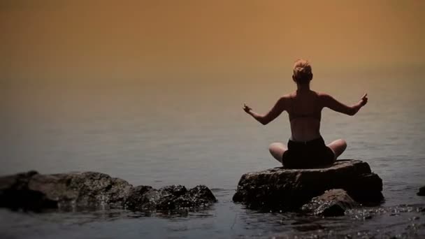 Woman Doing Yoga Position — Stock Video