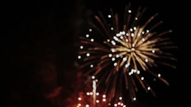 Fête et feux d'artifice Explosions — Video