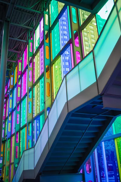 Indoor glass color at Palais des Congrès de Montréal — стокове фото