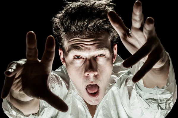Crazy Man gedraagt zich als een Zombie — Stockfoto