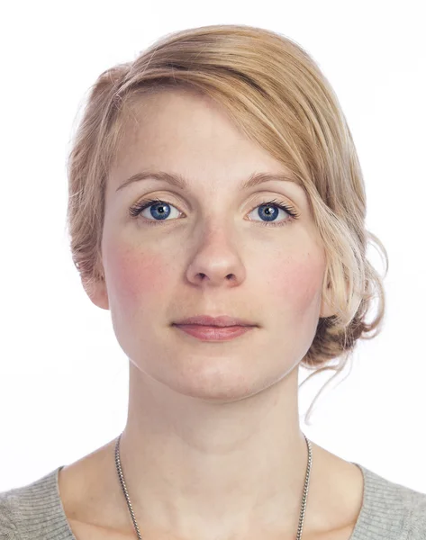 Mugshort of a Beautiful  Woman with no facial Expression — Stock Photo, Image