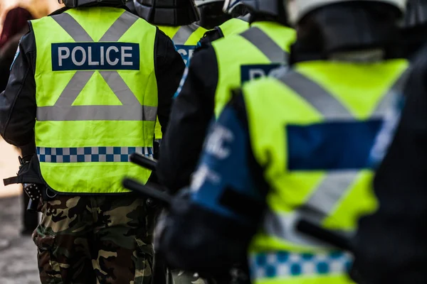 Close-up van politie Gear en beveiligingen — Stockfoto