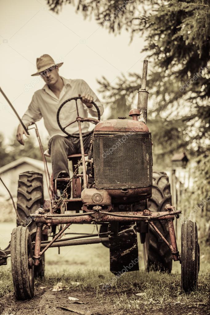 farmer on tractor