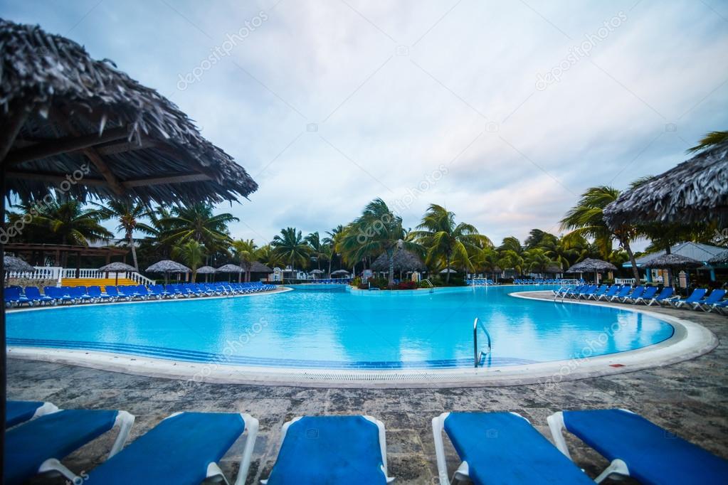 Empty Pool in resort.