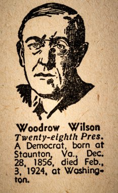 Woodrow Wilson the 28th President of the United State of America