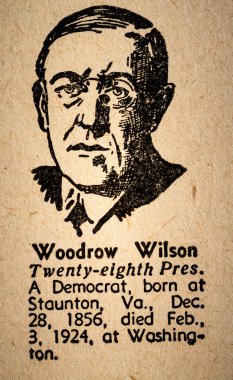 Woodrow Wilson the 28th President of the United State of America clipart