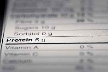 Shallow depth of Field image of Nutrition Facts