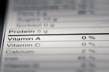 Shallow depth of Field image of Nutrition Facts