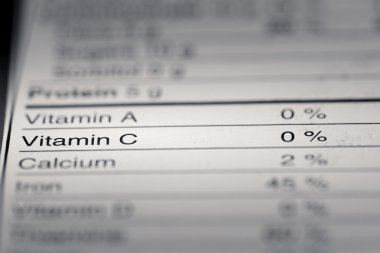 Shallow depth of Field image of Nutrition Facts