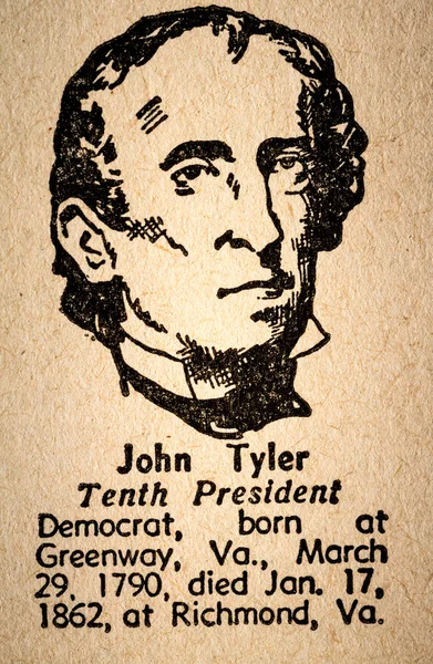 John Tyler the 10th President of the United State of America Dra — Stockfoto