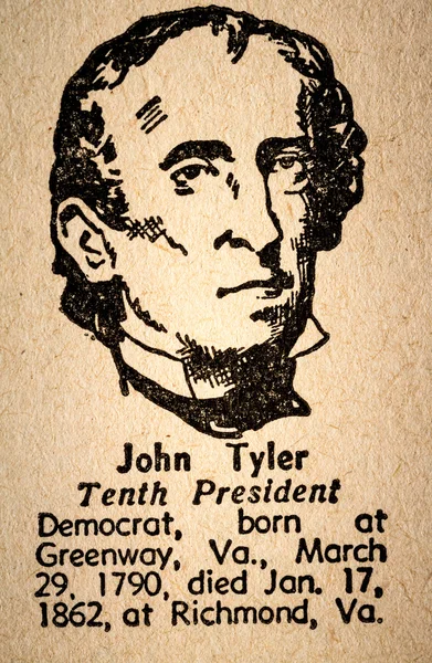 John Tyler Presiden Amerika Serikat ke-10 Dra — Stok Foto