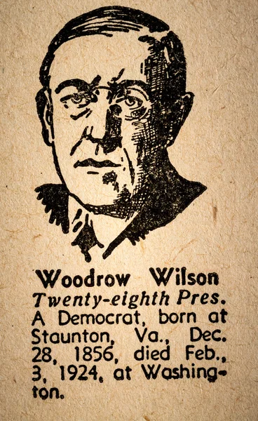 Woodrow Wilson, o vigésimo oitavo presidente dos Estados Unidos da América — Fotografia de Stock