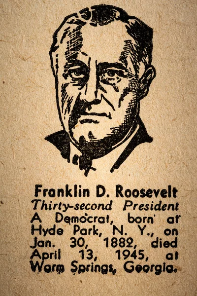 Franklin D. Roosevelt o 32o presidente do estado unido de — Fotografia de Stock
