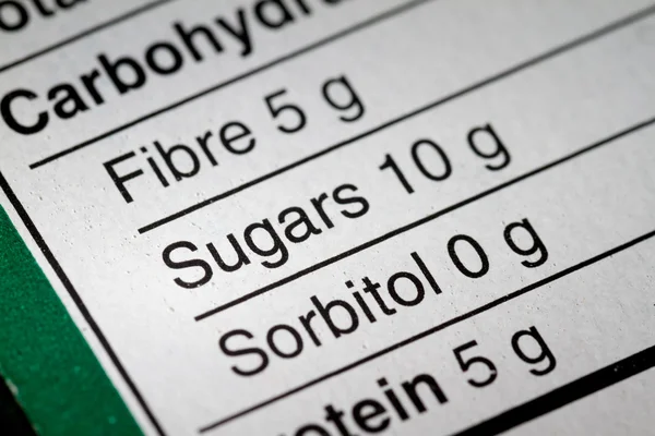 Shallow depth of Field image of Nutrition Facts — 스톡 사진