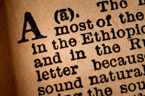 Close-up of a A, the 1st Letter of the Latin Alphabet — Stockfoto