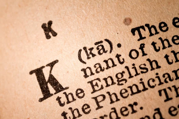 Close-up of a K, the 11th Letter of the Latin Alphabet — 스톡 사진