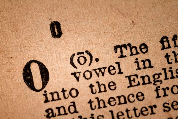 Close-up of a O, the 15th Letter of the Latin Alphabet — Φωτογραφία Αρχείου