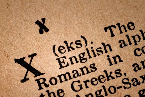 Close-up of a X, the 24th Letter of the Latin Alphabet — Φωτογραφία Αρχείου