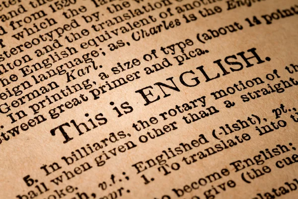 This is English. — Stockfoto