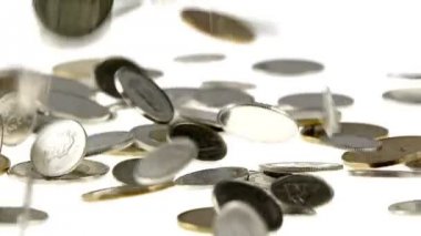 180fps süper Slow Motion Kanadalı değişim beyaz zemin üzerine düşen