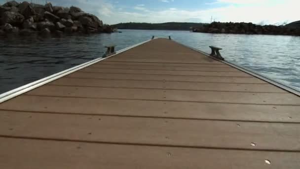 Walking on Marina Dock — Stock Video