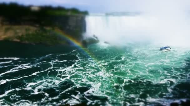 オンタリオ州のカナダ側からのナイアガラ滝の眺め. — ストック動画