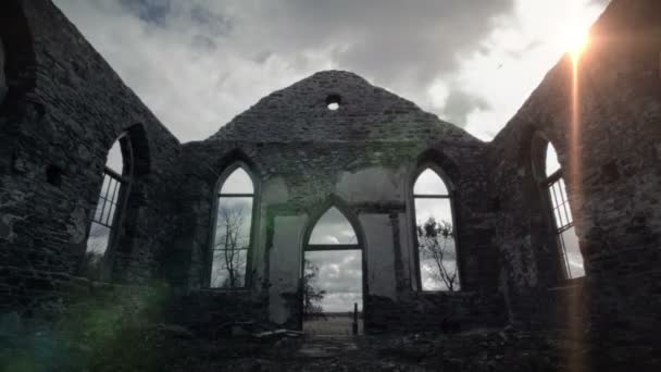 Incroyable Dieu Rayons de Lumière Dans une Vieille Église Abandonnée Ruines 
