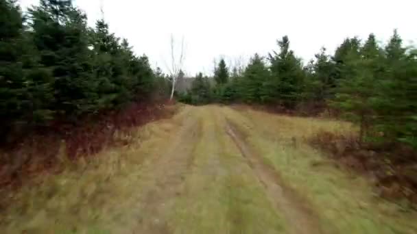 Timelapse of Front POV Vista de um veículo em uma estrada de terra — Vídeo de Stock