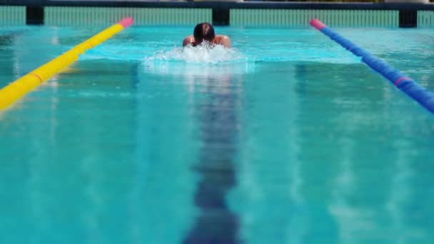 Brustschwimmen Technik von einem professionellen Schwimmer — Stockvideo