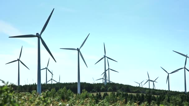 Aerogeneradores en el campo — Vídeos de Stock