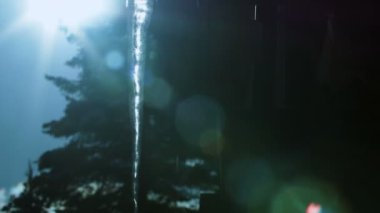 Eriyen buz sarkıtları ve güneş ışığı