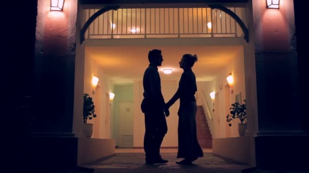 Молода пара цілується — стокове відео