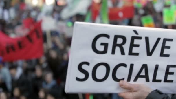 Tableau blanc disant Greve Social — Video