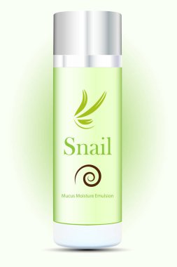 Vektör çekme. Reklamcılık. Cilt Tamiri Salyangoz Sümüğü Nemlendirmesi.