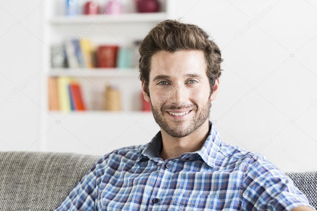 Cheerful bearbed man smiling