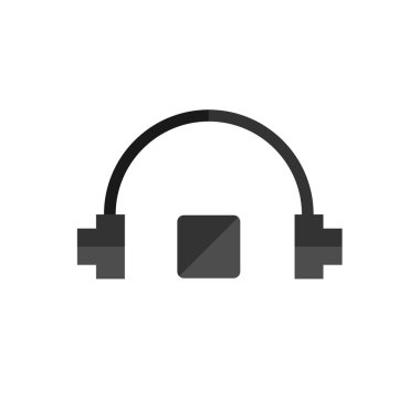 Teknoloji kulaklık dur düz simgesi