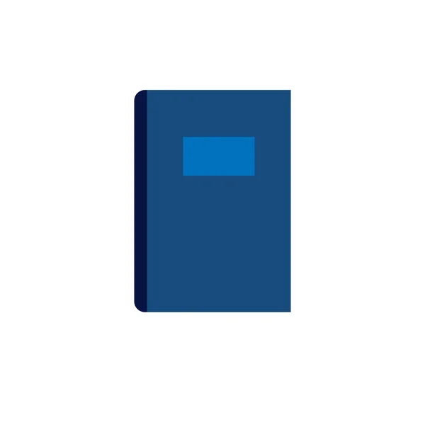 Blauwe gesloten vlakke boekpictogram — Stockvector