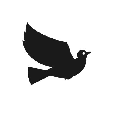 siyah uçan güvercin barış sembolü simgesi