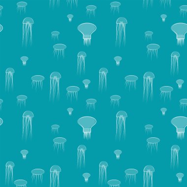 Taze deniz seamless modeli jellyfishes