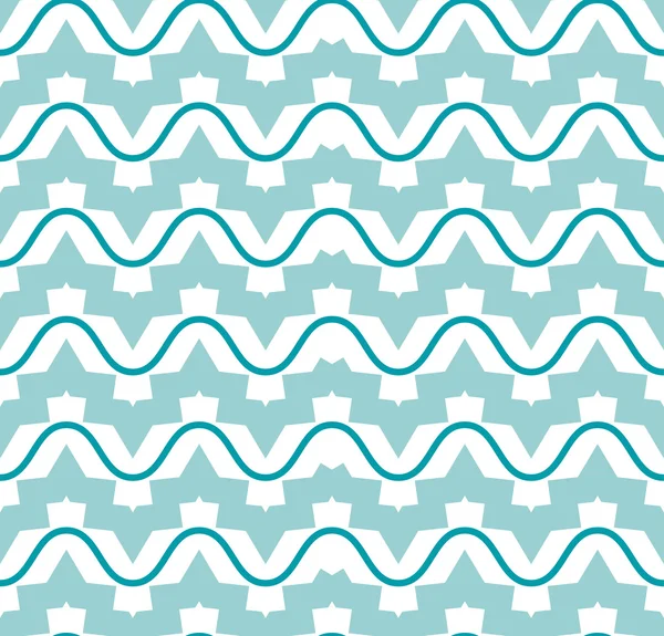 신선한 귀여운 바다 웨이브 완벽 한 패턴 — 스톡 벡터