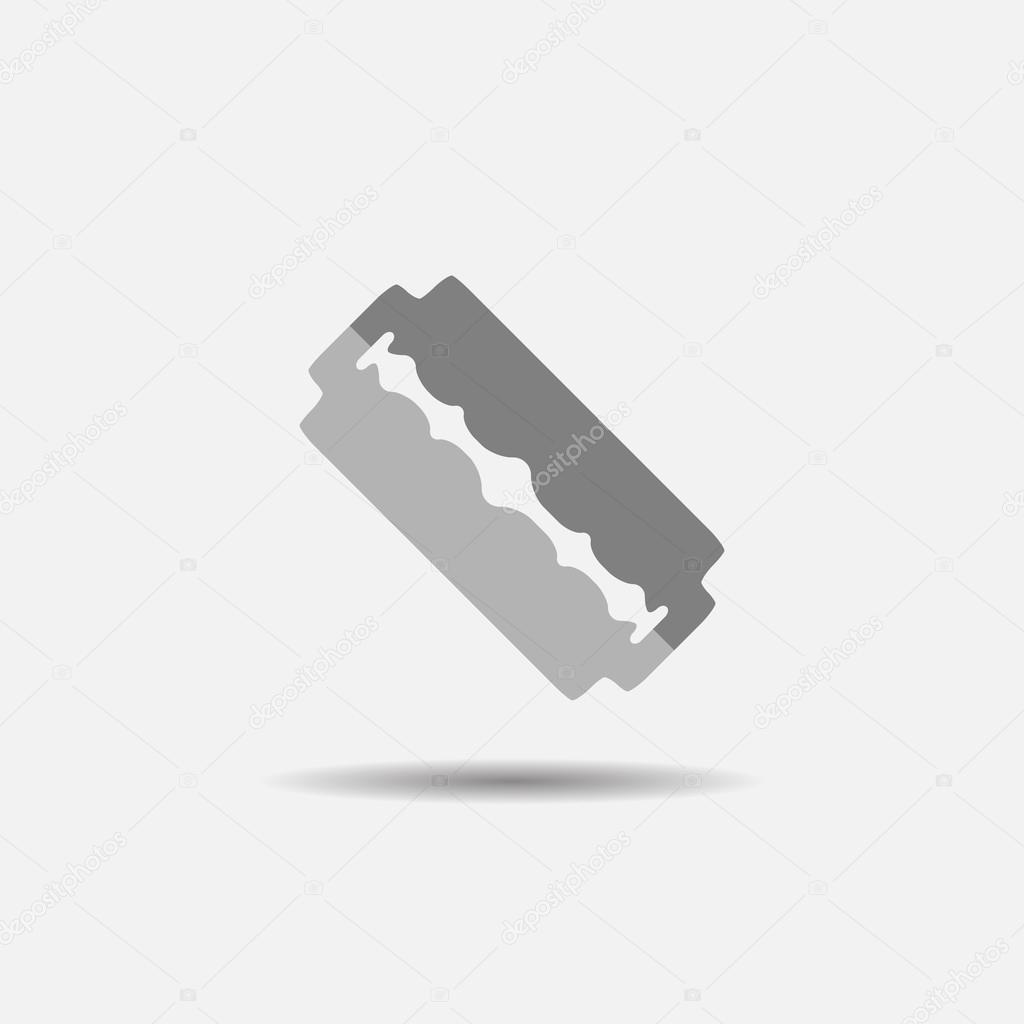 Men razor blade hair shaving, colored flat icon on a white background