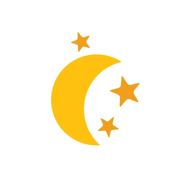 Geel gouden maan ster platte web pictogram — Gratis stockfoto