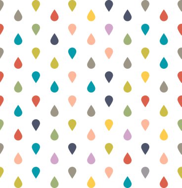 Dikişsiz desen renkli yağmur damlaları