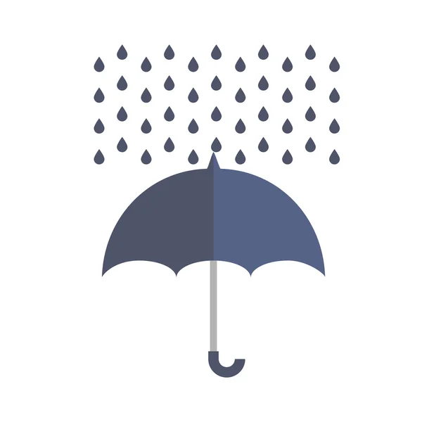 Blue umbrella protects from rain — Stock Vector