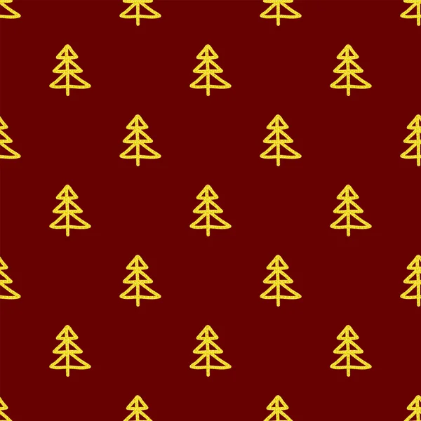 Modèle d'arbre sans couture de Noël Doodle — Image vectorielle