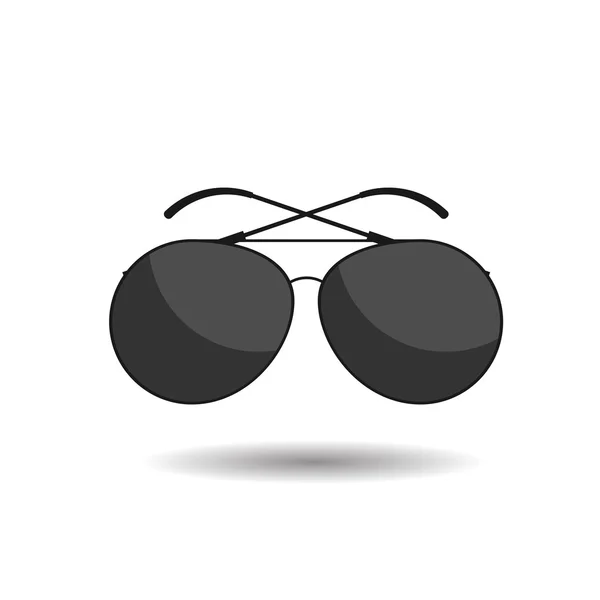 Güneş gözlüğü siyah düz web simgesi — Stok Vektör