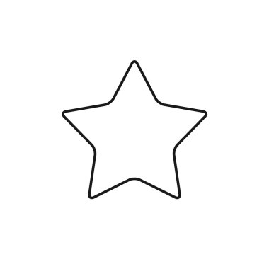 yuvarlak köşeleri siyah web simgesi ile yıldız