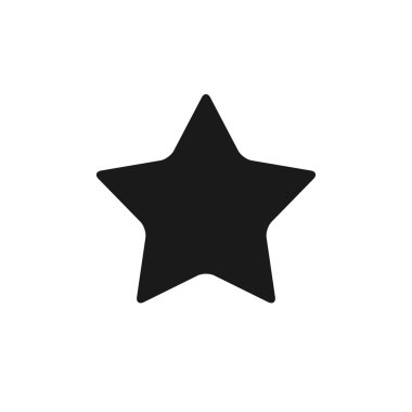 yuvarlak köşeleri siyah web simgesi ile yıldız